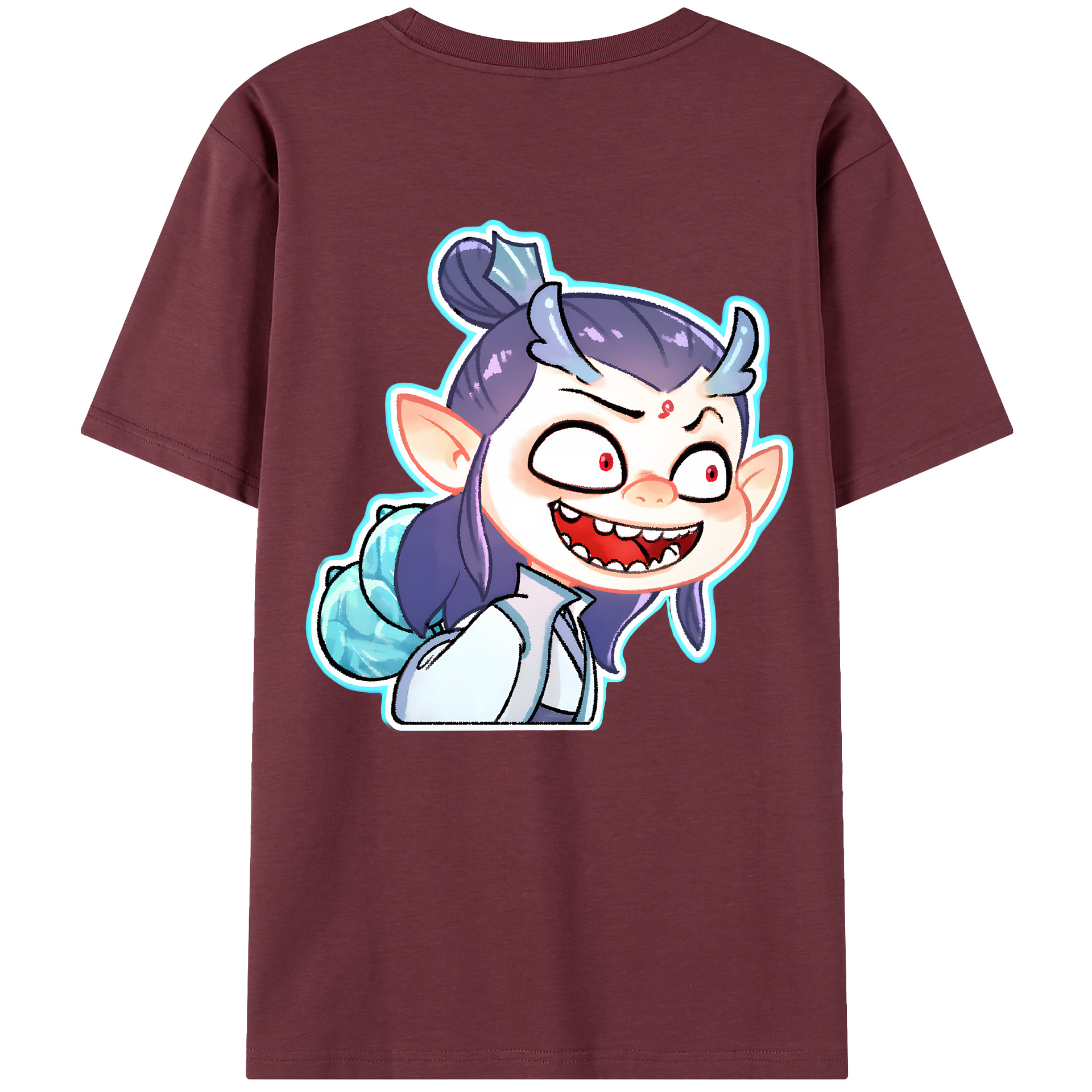 （画像用） Ne Zha 2 ナタ 魔童の大暴れ 綿100％半袖Tシャツ（背面プリント）